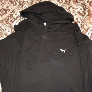 Hooded long sleeve PINK tee